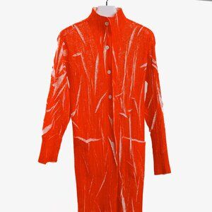Issey Miyake Archival Red White Crinkle Texture Jacket